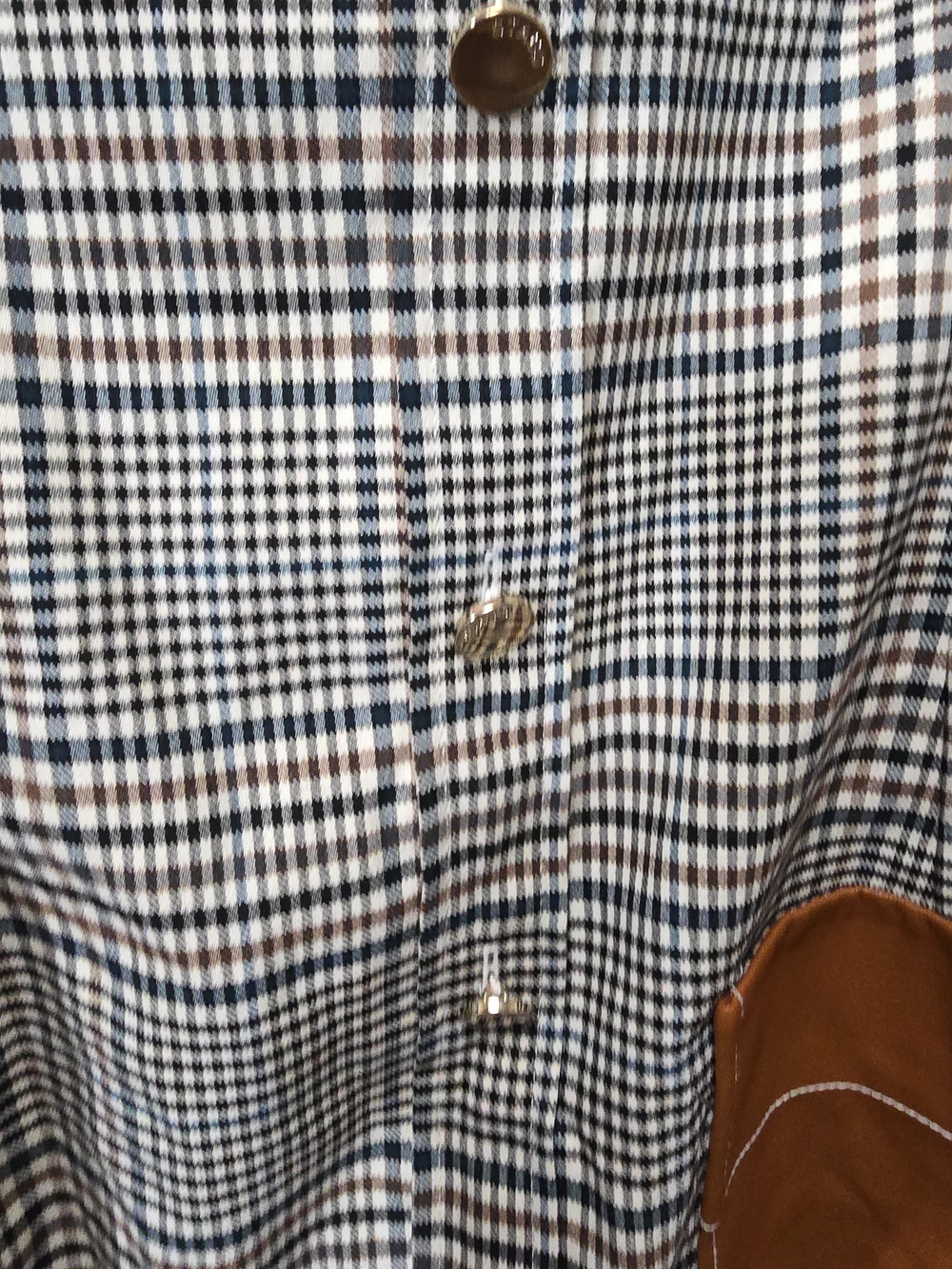STAUD Plaid Button-Front Dress with Contrast Leather Pockets - Picture 4 of 11
